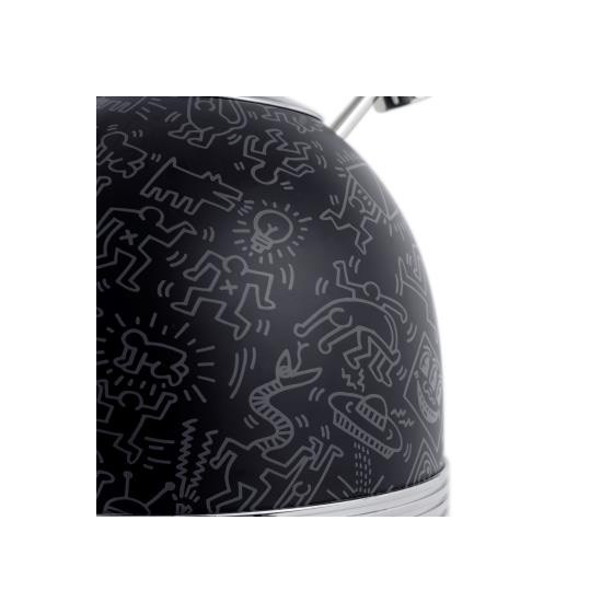 Tetera Hervidor de agua Eléctrico 1.7l 2200w Vintage Colección Keith Haring, Negro_detalle dibujo