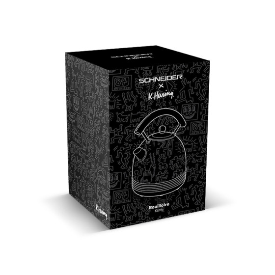 Tetera Hervidor de agua Eléctrico 1.7l 2200w Vintage Colección Keith Haring, Negro_diseño caja