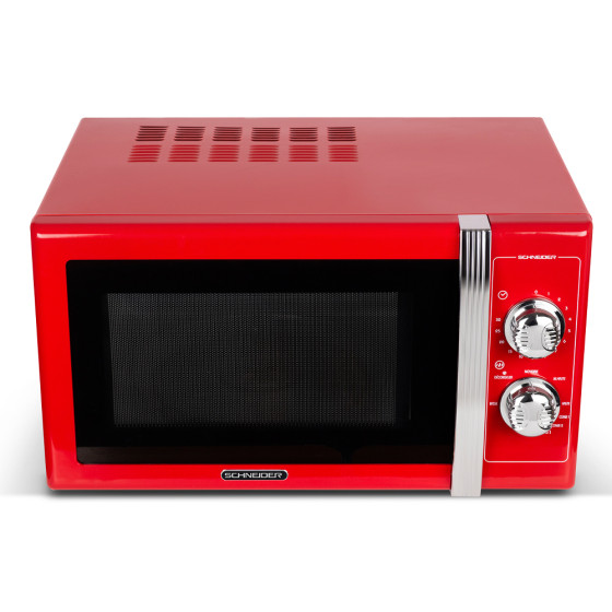 Schneider SMW25VMR Microondas con Grill 25l 900w Vintage Rojo