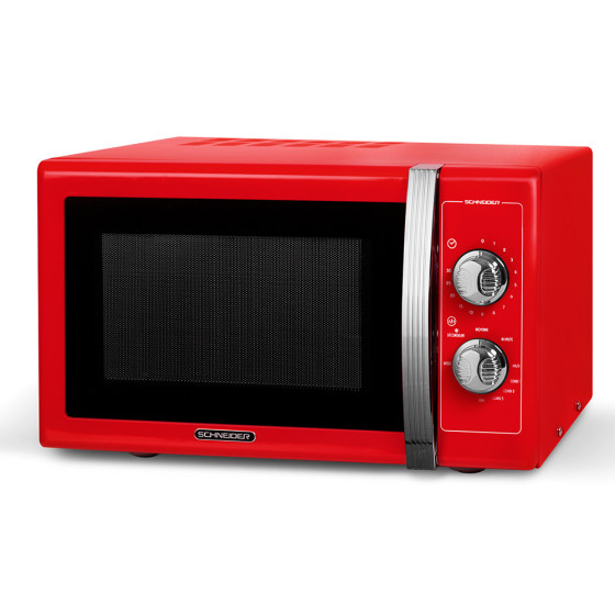 Schneider SMW25VMR Microondas con Grill 25l 900w Vintage Rojo