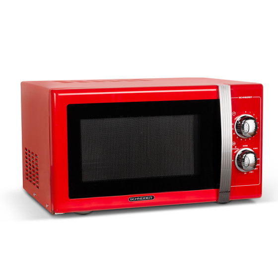 Schneider SMW25VMR Microondas con Grill 25l 900w Vintage Rojo